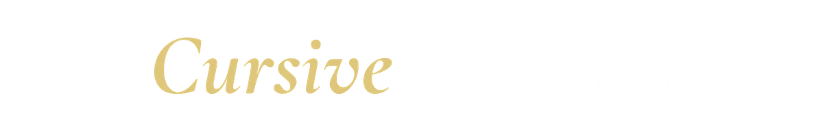 MyCursiveGenerator Text Logo with elegant typography having My in "The Nautigal" Bold Font with white colour, Cursive in Grey Yellow Color and "Cormorant Garamond" Bold Italic Font and Generator in "Fraunces" Font with White colour. The Background is Transparent.