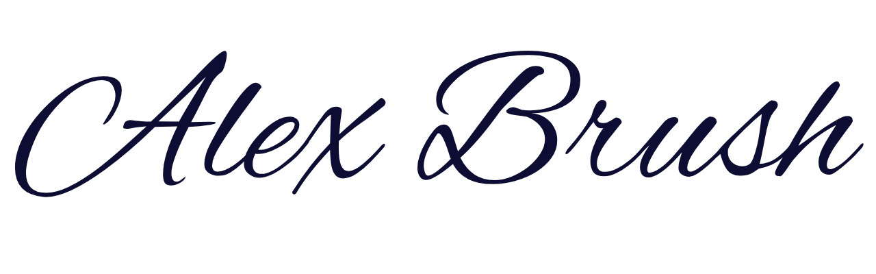 Alex Brush elegant cursive script font sample