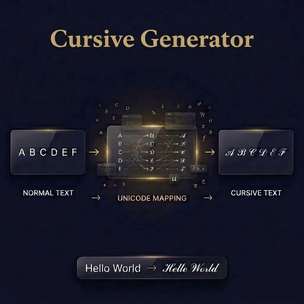 Cursive Generator Unicode Mapping Workflow Diagram