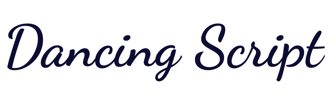 Dancing Script casual bouncy cursive font sample