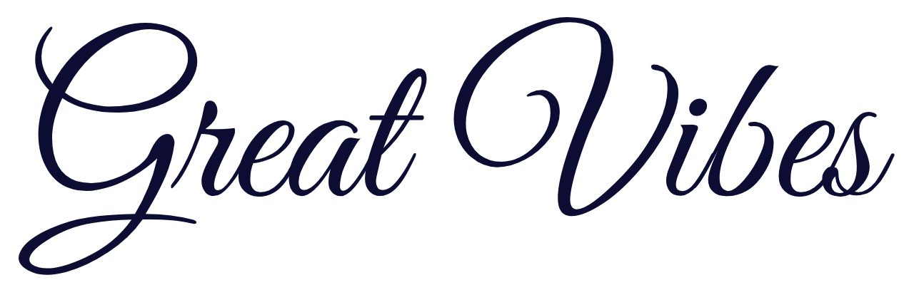 Great Vibes formal calligraphic cursive font sample