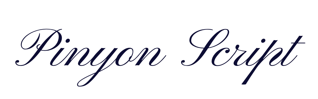 Pinyon Script traditional ornate cursive font sample